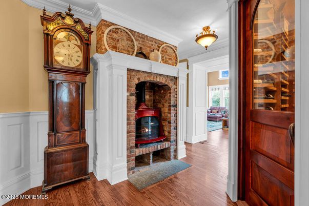 Fireplace, Interior, Stone Walls, Wood Texture Flooring