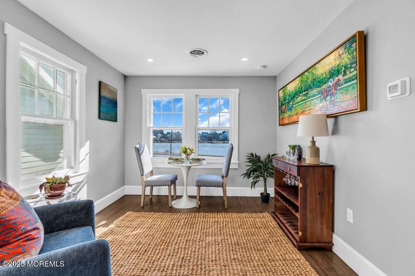 Dining room, Interior, Recessed Lighting, Water, Wood Texture Flooring