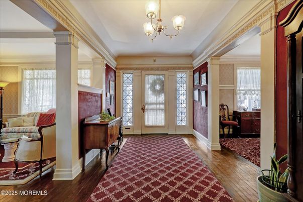 Chandelier, Interior, Wood Texture Flooring