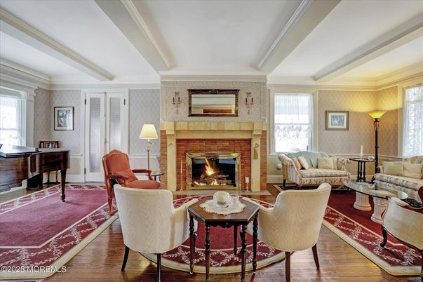 Fireplace, Interior, Living room, Piano, Wood Texture Flooring