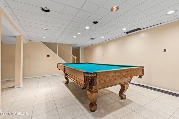 Billiard Table, Game Room, Interior, Recessed Lighting