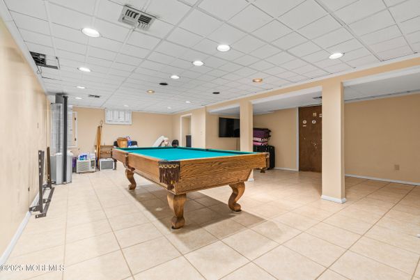 Billiard Table, Game Room, Interior, Recessed Lighting