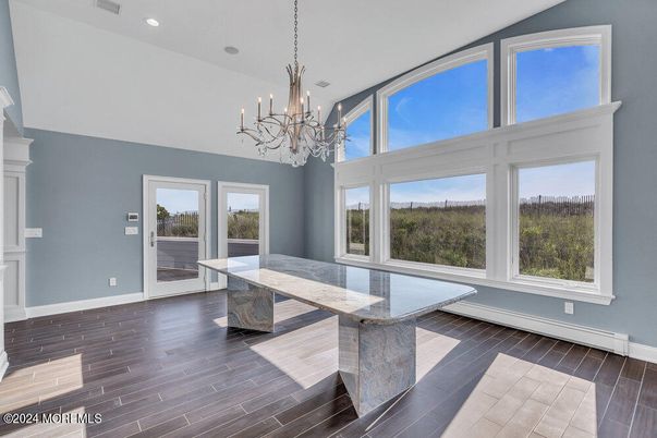 Chandelier, Interior, Recessed Lighting, Wood Texture Flooring
