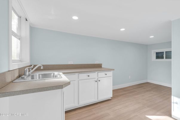 Interior, Kitchen, Recessed Lighting, Wood Texture Flooring