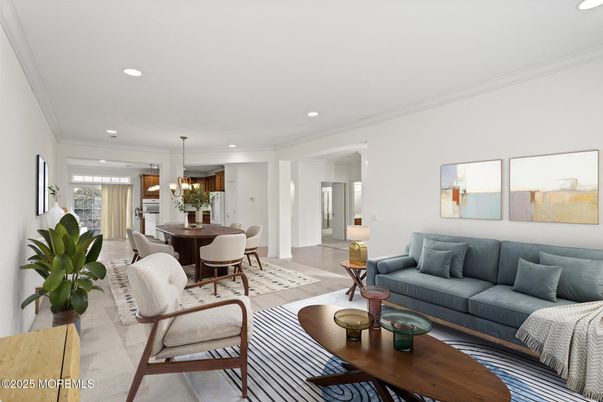 Chandelier, Dining room, Interior, Living room, Recessed Lighting