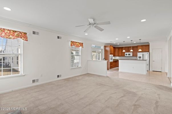 Empty room, Interior, Kitchen, Pendant Lights, Recessed Lighting