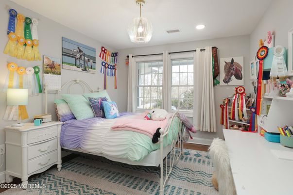 Bedroom, Chandelier, Interior, Recessed Lighting