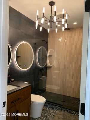 Bathroom, Glass Shower, Interior, Pendant Lights, Recessed Lighting