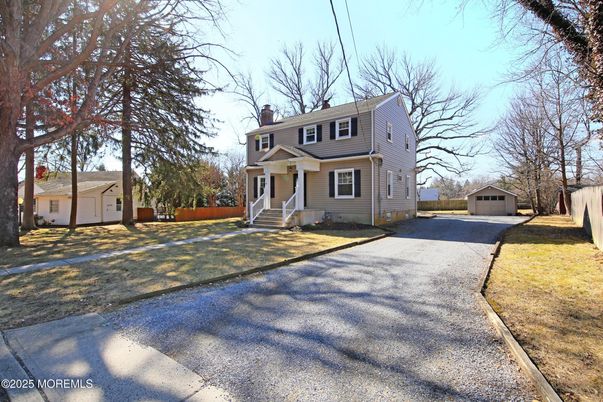Backyard, Detached Garage, Exterior, Facade, Cape Cod