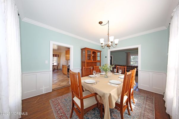 Chandelier, Dining room, Interior, Wood Texture Flooring