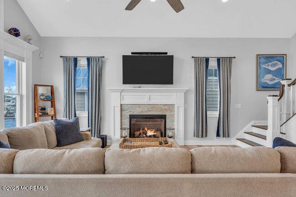 Fireplace, Interior, Living room, Recessed Lighting
