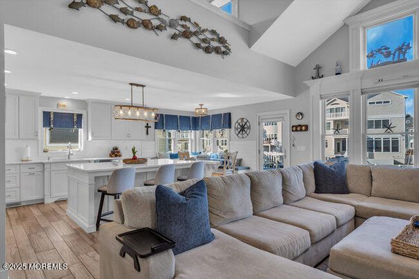 Dining room, Interior, Kitchen, Living room, Pendant Lights, Recessed Lighting, Wood Texture Flooring