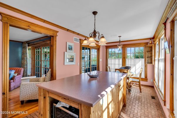 Chandelier, Dining room, Interior, Pendant Lights, Wood Texture Flooring