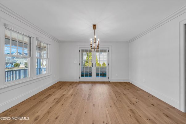 Empty room, Interior, Pendant Lights, Wood Texture Flooring