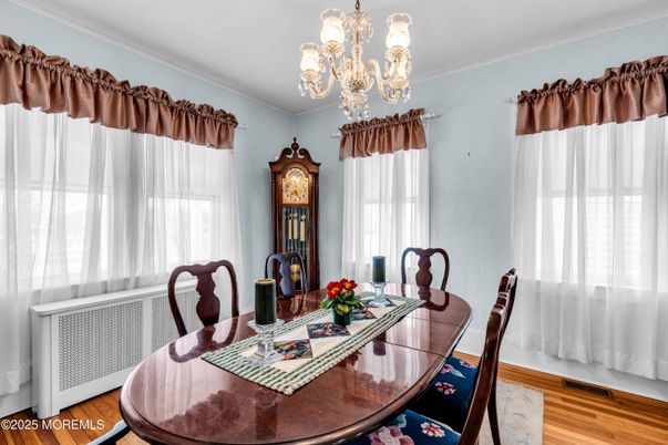 Chandelier, Dining room, Interior, Wood Texture Flooring