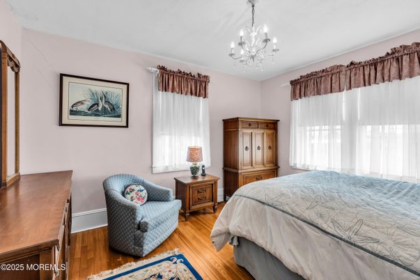 Bedroom, Chandelier, Interior, Wood Texture Flooring