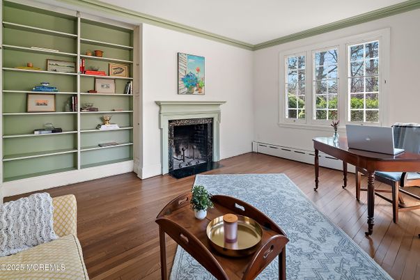 Fireplace, Home Office, Interior, Wood Texture Flooring