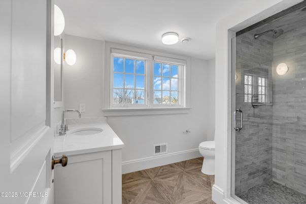 Bathroom, Dual Sink Vanities, Glass Shower, Interior