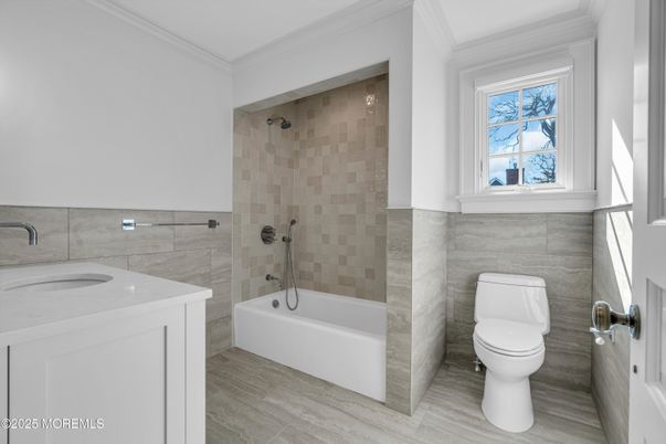 Bathroom, Glass Shower, Interior, Wood Texture Flooring