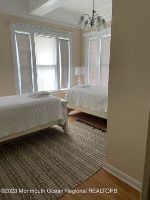Bedroom, Chandelier, Interior, Wood Texture Flooring