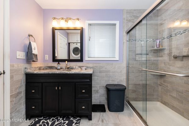 Bathroom, Glass Shower, Interior, Stone Walls