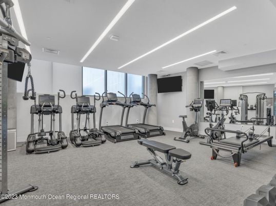 Fitness Equipment, Gym, Interior, Recessed Lighting