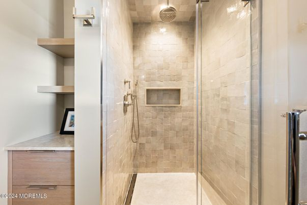 Bathroom, Glass Shower, Interior, Stone Walls