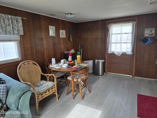Dining room, Interior, Wood Texture Flooring, Wooden Walls