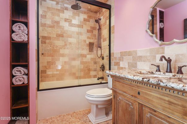 Bathroom, Glass Shower, Interior, Stone Walls