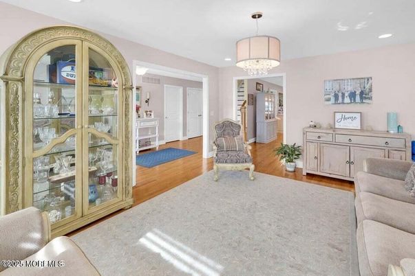 Chandelier, Interior, Recessed Lighting, Wood Texture Flooring