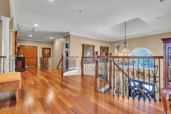 Chandelier, Interior, Recessed Lighting, Wood Texture Flooring