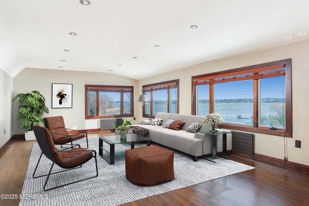 Interior, Living room, Recessed Lighting, Water, Wood Texture Flooring