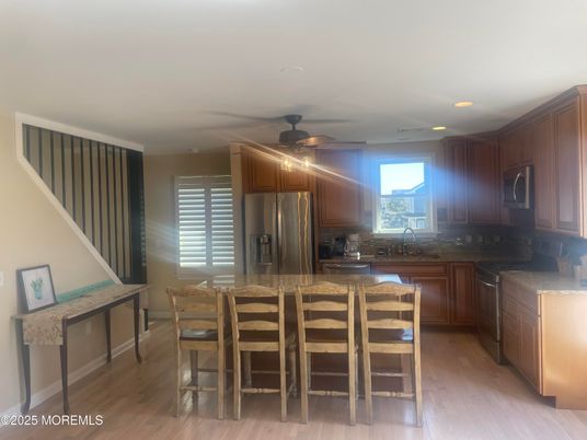 Interior, Kitchen, Recessed Lighting, Wood Texture Flooring