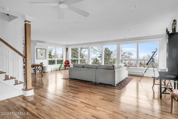 Dining room, Interior, Living room, Recessed Lighting, Wood Texture Flooring