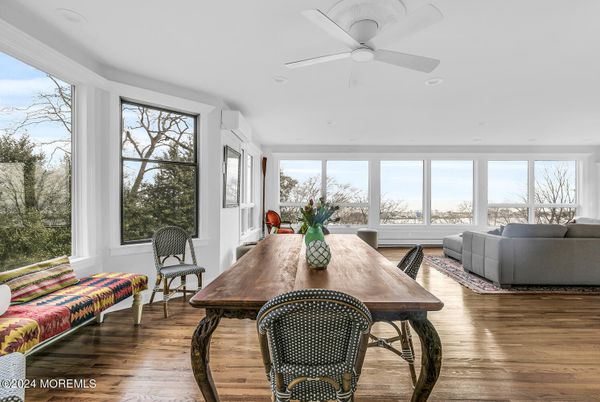 Dining room, Interior, Living room, Recessed Lighting, Wood Texture Flooring