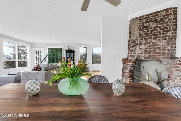 Fireplace, Interior, Living room, Recessed Lighting, Stone Walls