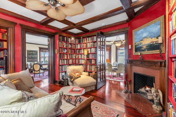 Fireplace, Interior, Living room, Wooden Beams, Wood Texture Flooring
