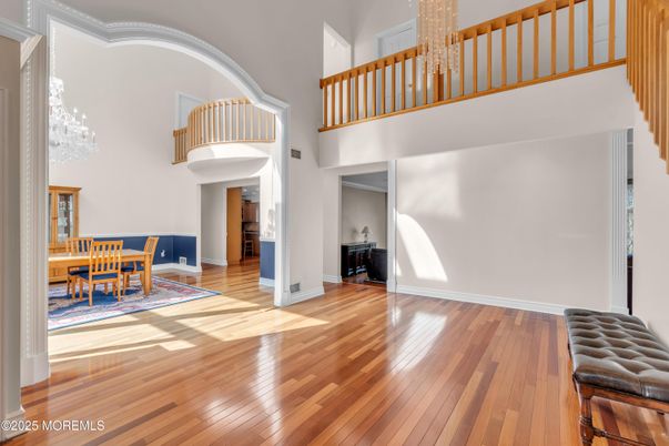 Chandelier, Dining room, Interior, Wood Texture Flooring