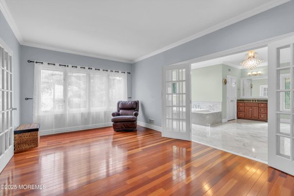 Bathroom, Chandelier, Empty room, Interior, Marble, Wood Texture Flooring