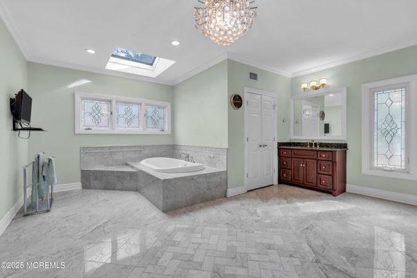 Bathroom, Interior, Marble, Recessed Lighting