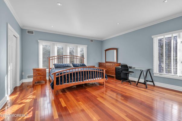 Bedroom, Home Office, Interior, Recessed Lighting, Wood Texture Flooring
