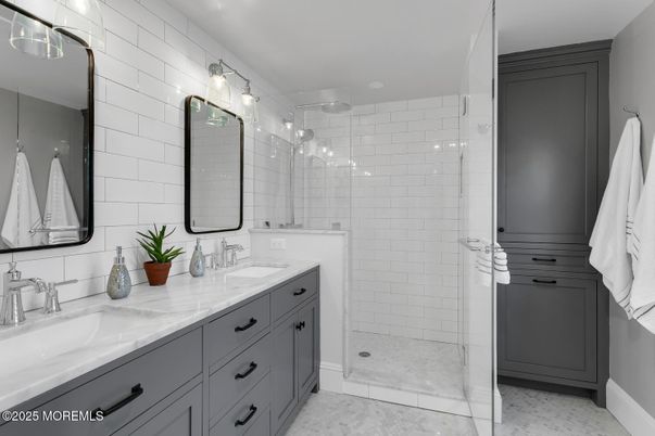 Bathroom, Dual Sink Vanities, Glass Shower, Interior