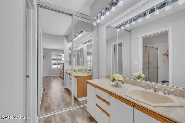 Bathroom, Dual Sink Vanities, Interior, Wood Texture Flooring