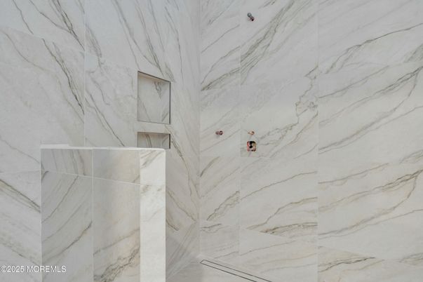 Bathroom, Glass Shower, Interior, Marble Walls