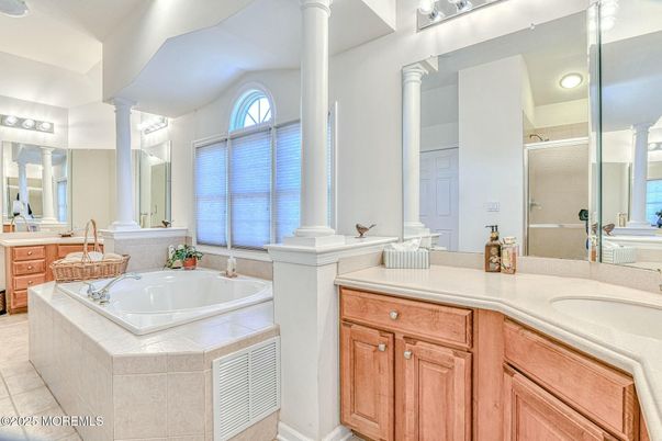 Bathroom, Dual Sink Vanities, Glass Shower, Interior