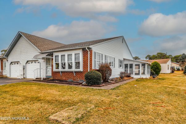 Attached, Backyard, Exterior, Facade, Brick Facade, Farmhouse