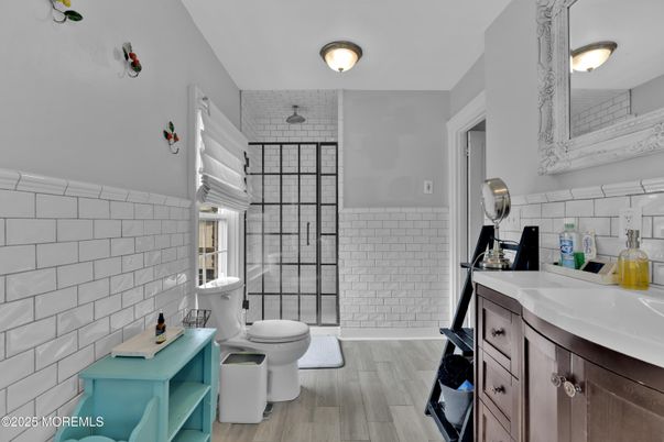 Bathroom, Interior, Kitchen, Stone Walls, Wood Texture Flooring