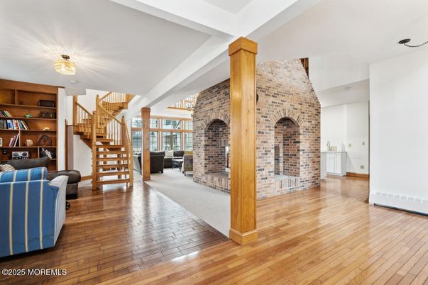 Fireplace, Interior, Stone Walls, Wood Texture Flooring