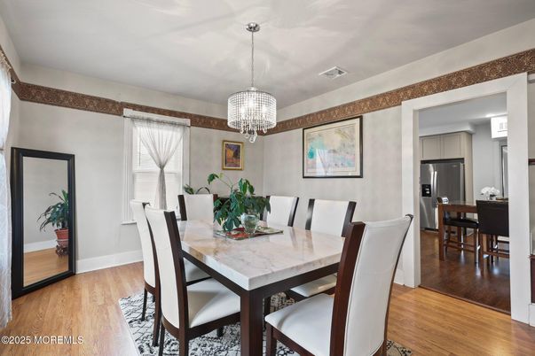 Chandelier, Dining room, Interior, Wood Texture Flooring