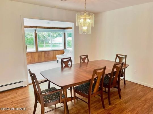 Chandelier, Dining room, Interior, Wood Texture Flooring